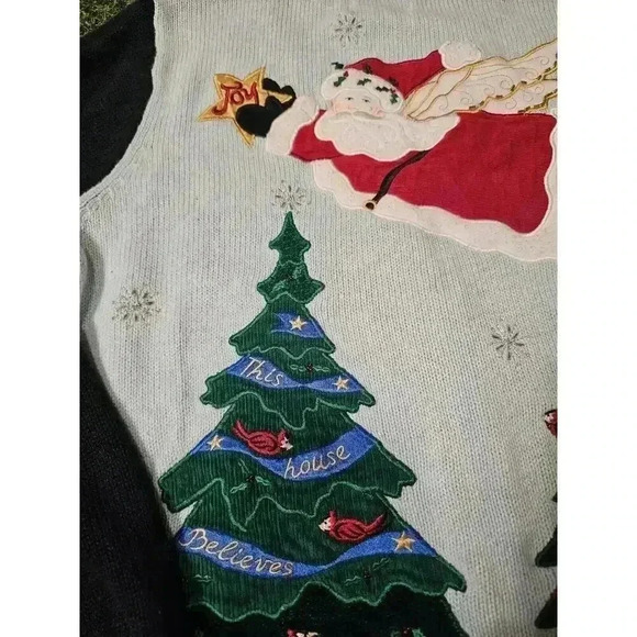 VINTAGE The Quacker Factory Cardigan Women Medium Sweater Embroidered V Neck - Picture 10 of 10